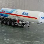 Полуприцеп газовоз 4-х осный "Газпром" готовая модель 1:43 ПОД ЗАКАЗ