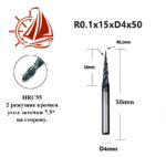 Фреза коническая спиральная R0.1х15хФ4мм — изображение 2
