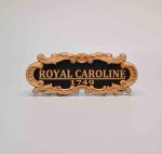 Табличка "Royal Caroline" 80х30мм. Черная.(Большая!)